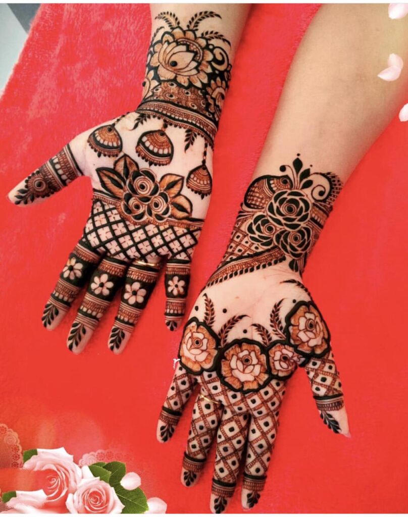 In this image you can see a madhubani mehndi design by one of the best madhubani mehndi designer in jhansi, Vijay Mehndi Art & Permanent Tattoo Art